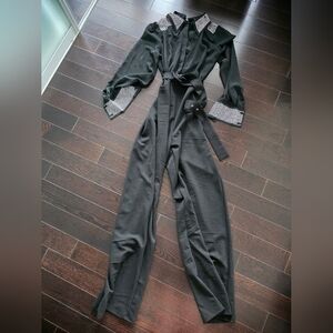 Chic Black Jumpsuit with Belted Waist